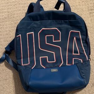 Navy Blue Backpack with USA Print